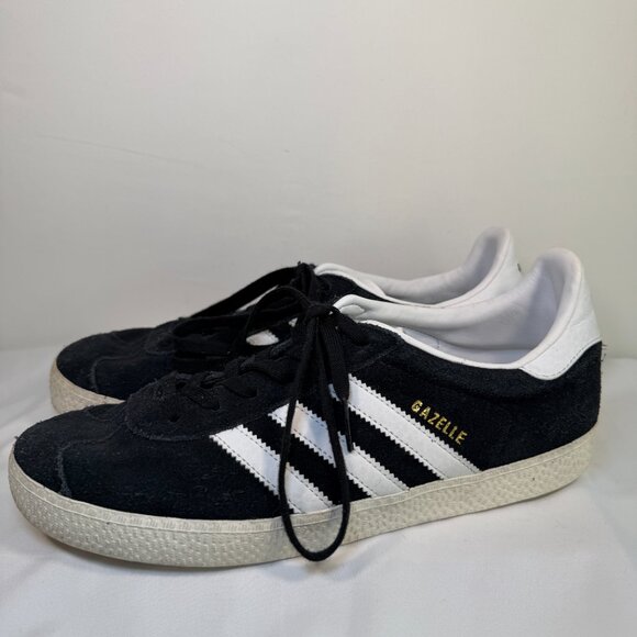 ADIDAS Gazelle Black White Stripes Suede Leather Mens Sz 7US